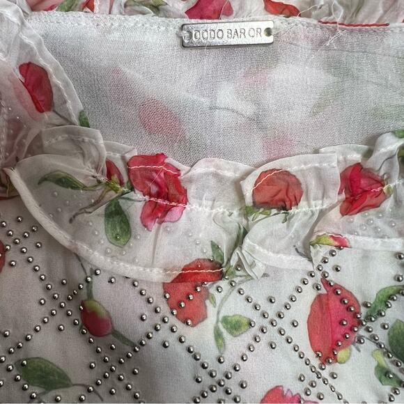 Dodo bar or floral tiered midi dress with stud embellishments Sz 40 - Picture 4 of 7